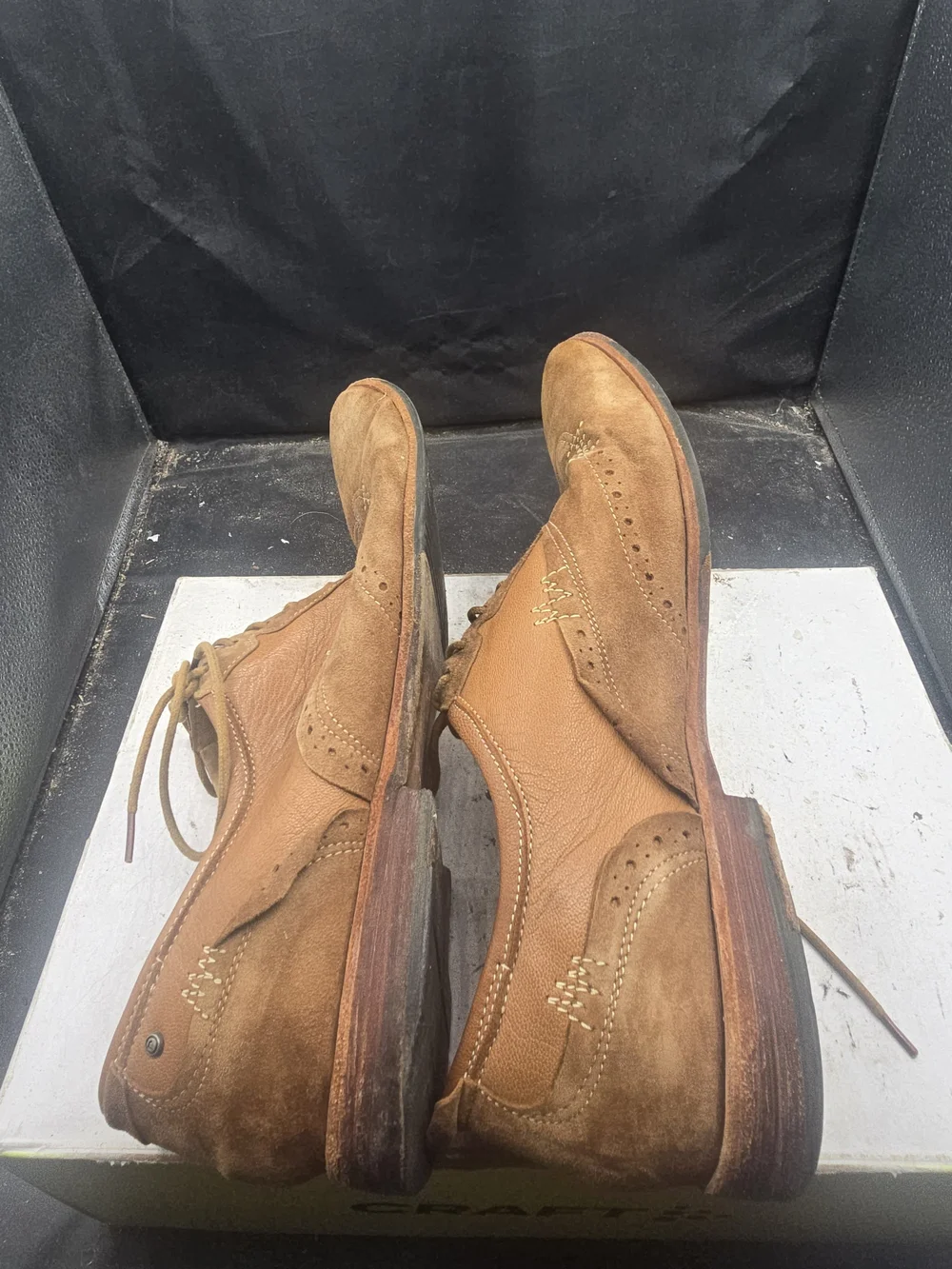 Rockport Men's Tan Suede Wingtip Oxfords